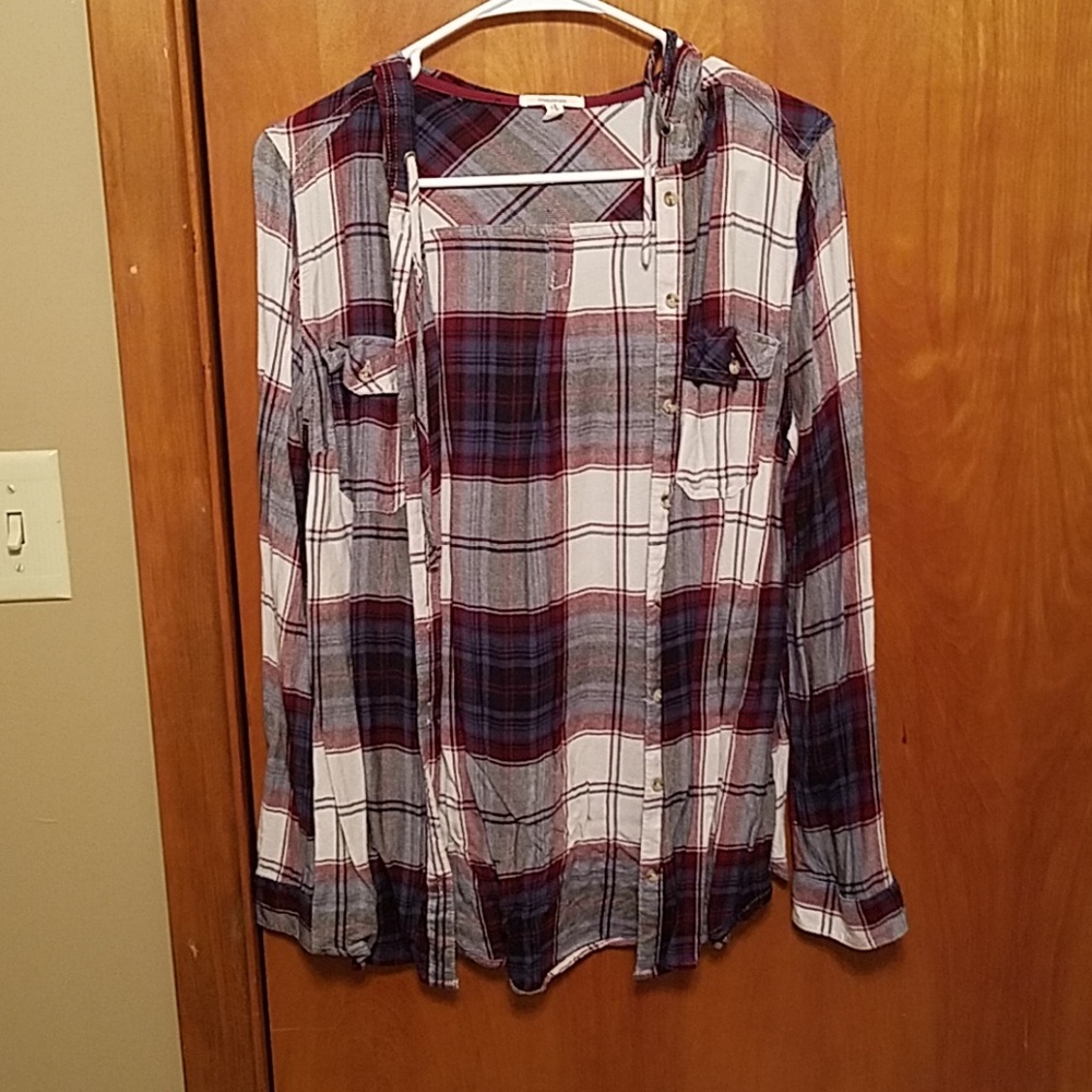 Maurices hooded plaid